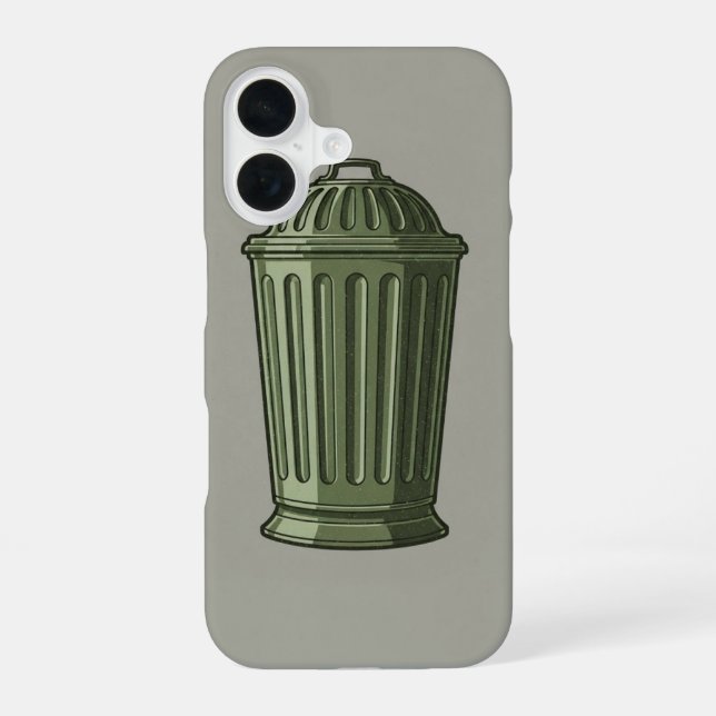 Retro-Mülleimer einfach iPhone 16 Hülle (Rückseite)
