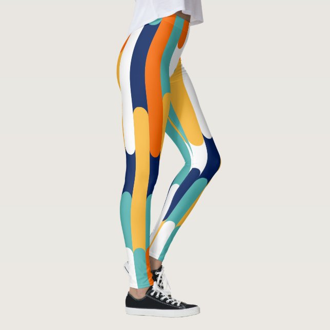 Retro Multi Color Block Holiday Muster Leggings (Rechts)
