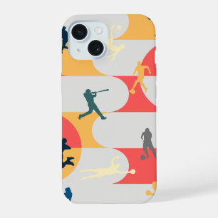 Retro-Multi-Sport-Silhouette geometrisches Muster iPhone 15 Hülle