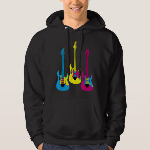 Retro Multicolor CMYK Electric Guitar Graphic Lead Hoodie