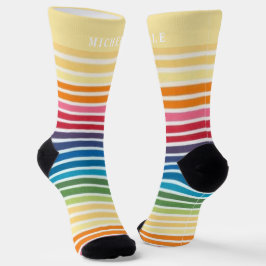 Retro-Multicolor-Linien gestreift für Individuelle Socken
