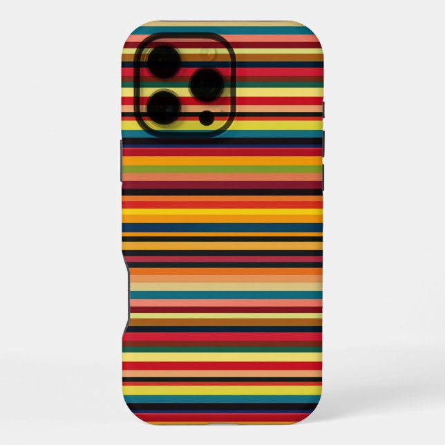 Retro Multicoloured Striped Print iPhone Case iPhone Hülle (Rückseite)