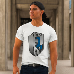 Retro-Münzfernsprecher Blaue und silberne öffentli T-Shirt