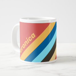Retro Murmel Streifen mit Namen Jumbo-Tasse