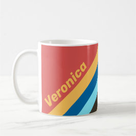 Retro Murmel Streifen mit Namen Kaffeetasse