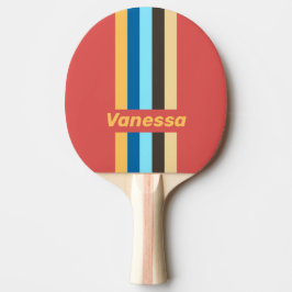 Retro Murmur Pin gestreift mit Namen Tischtennis Schläger