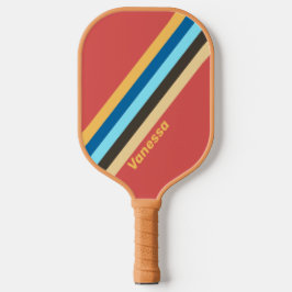 Retro Murmur Streifen mit Namen Pickleball Schläger