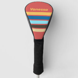 Retro Murmur über Streifen mit Namen Golf Headcover