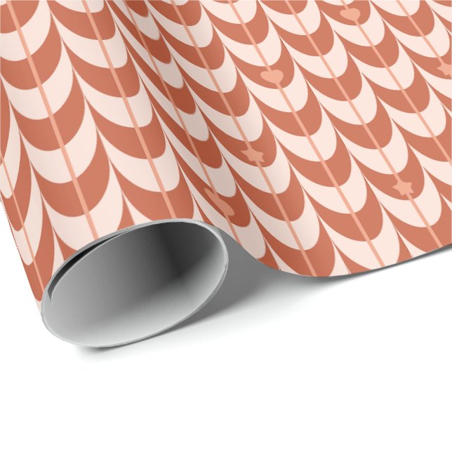 Retro-Muschel-Geometrisches Muster Geschenkpapier (Rolleneckpunkt)