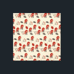 Retro Mushroom Kitchen Deco Leinwand Art<br><div class="desc">Mushroom Pattern Art entworfen von Dream Big Digital Design</div>