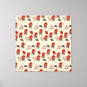 Retro Mushroom Kitchen Deco Leinwand Art