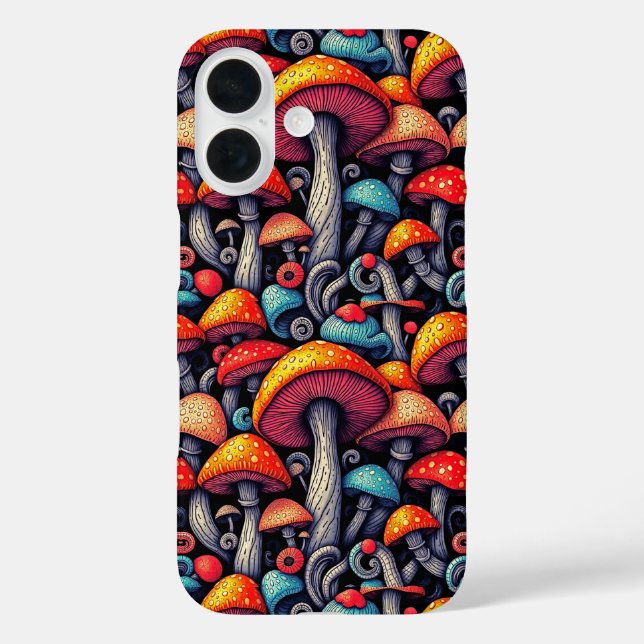 Retro Mushroom Whimsy iPhone Case (Rückseite)