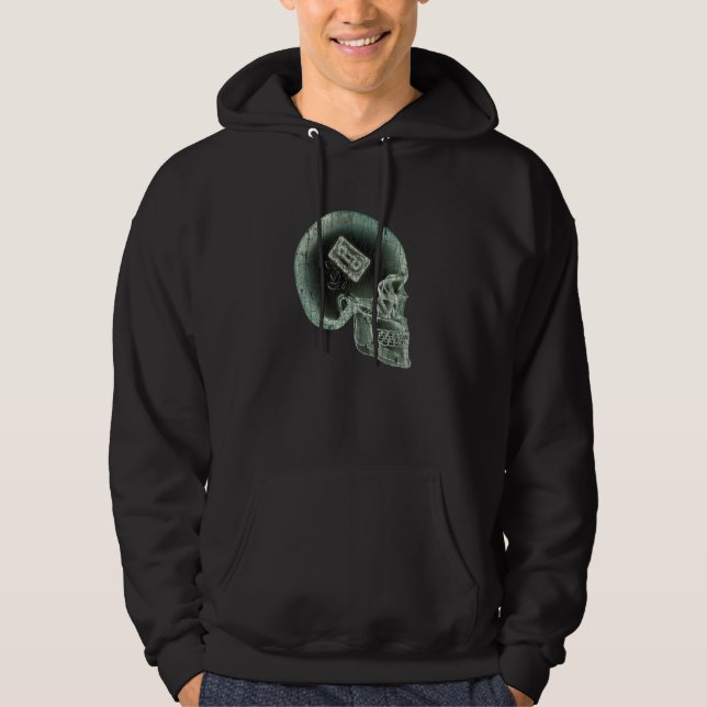 Retro Music  Audio Cassette Tape Mixtape Scull X R Hoodie (Vorderseite)