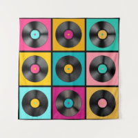 Retro Music Background mit Vinyl Platten - vintag