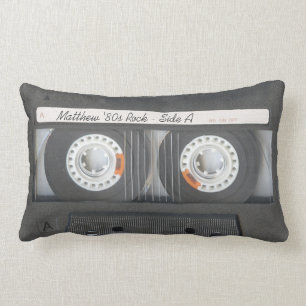 Retro Music Cassette Mix Tape Look Custom Text Lendenkissen