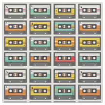 Retro Music Cassette Mix Tape Muster