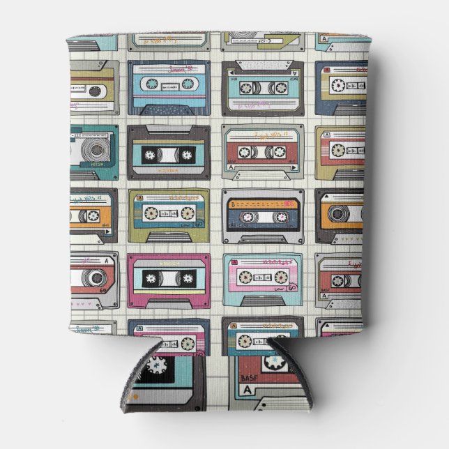 Retro Music Cassette: Nostalgisches Symbol Dosenkühler (Vorderseite)