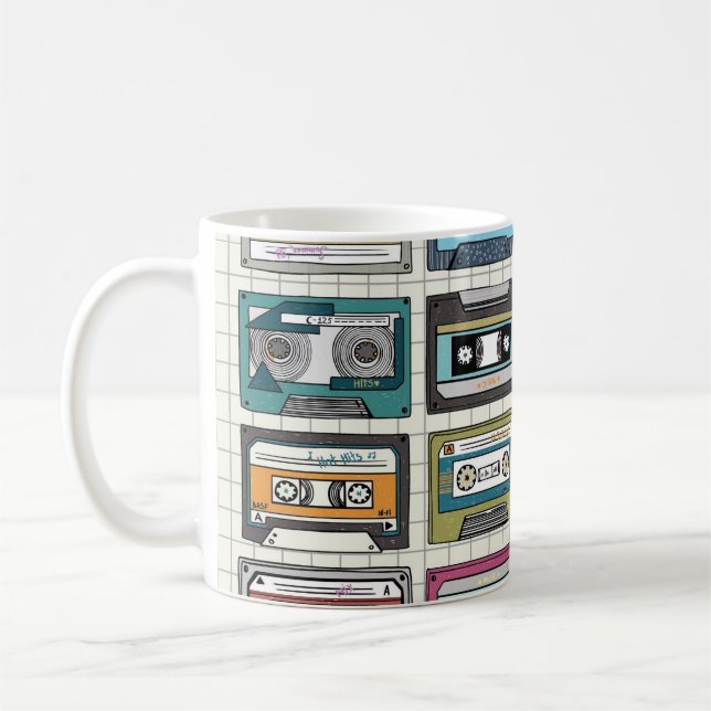 Retro Music Cassette: Nostalgisches Symbol Kaffeetasse (Links)