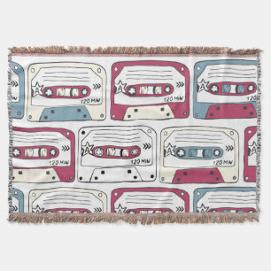 Retro Music Cassettes: Rock Background Pattern Decke