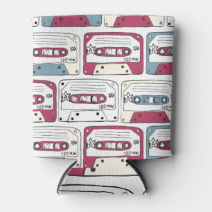 Retro Music Cassettes: Rock Background Pattern Dosenkühler