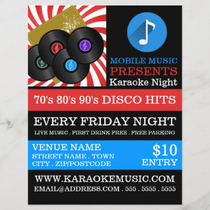 Retro Music Design, Karaoke Eventwerbung Flyer