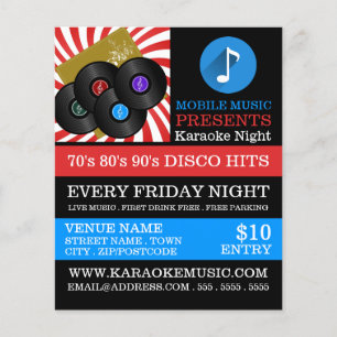 Retro Music Design, Karaoke Eventwerbung Flyer