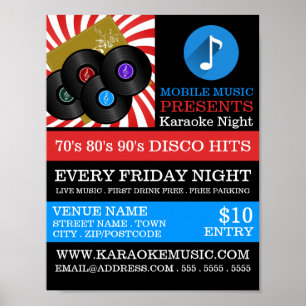 Retro Music Design, Karaoke Eventwerbung Poster