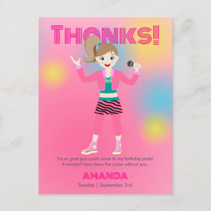 Retro Music Girls Band Birthday Party Postkarte