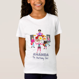 Retro Music Girls Band Birthday Party T-Shirt