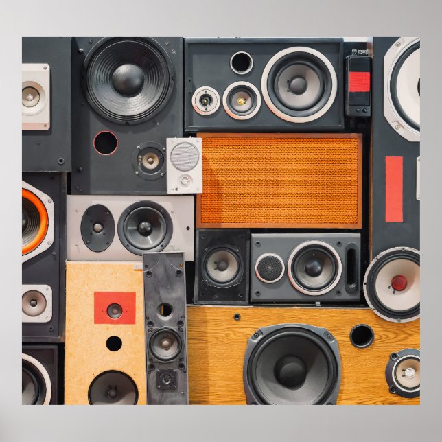 Retro Music Lautsprecher Wall Design Poster (Vorne)