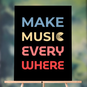 Retro Music Lover Geschenk - Musik überall machen Acrylschild
