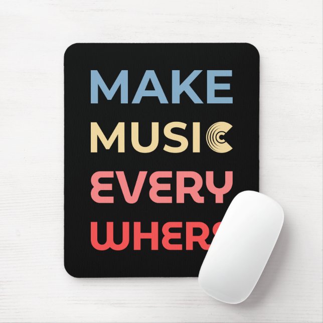 Retro Music Lover Geschenk - Musik überall machen Mousepad (Mit Mouse)