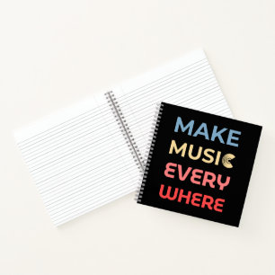 Retro Music Lover Geschenk - Musik überall machen Notizbuch
