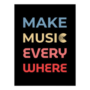 Retro Music Lover Geschenk - Musik überall machen Poster