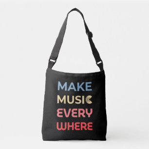 Retro Music Lover Geschenk - Musik überall machen Tragetaschen Mit Langen Trägern