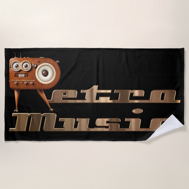 Retro music Minion Strandtuch (Vorderseite)