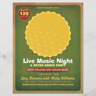 Retro Music Party Flyer mit Foto-Rahmen