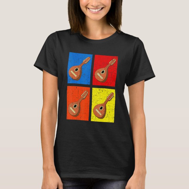 Retro Music String Instrument Mandolin T-Shirt (Vorderseite)