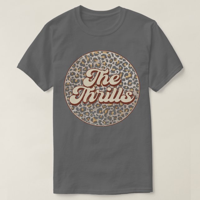 Retro Music Thrills Personalisierter Name Circle B T-Shirt (Design vorne)