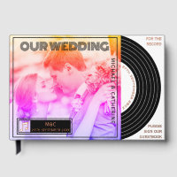 Retro Music Vinyl Record Cover Wedding