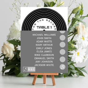 Retro Music Vinyl Record Einzigartige Hochzeit Tischnummer