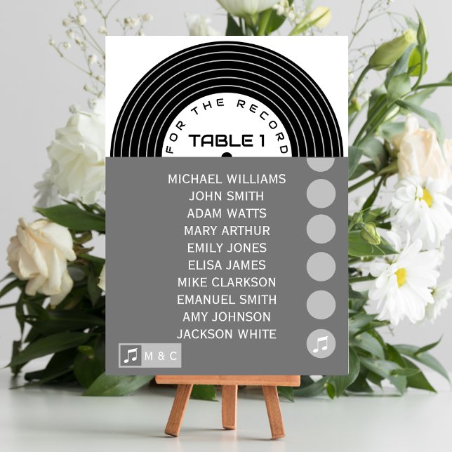 Retro Music Vinyl Record Einzigartige Hochzeit Tischnummer (Von Creator hochgeladen)
