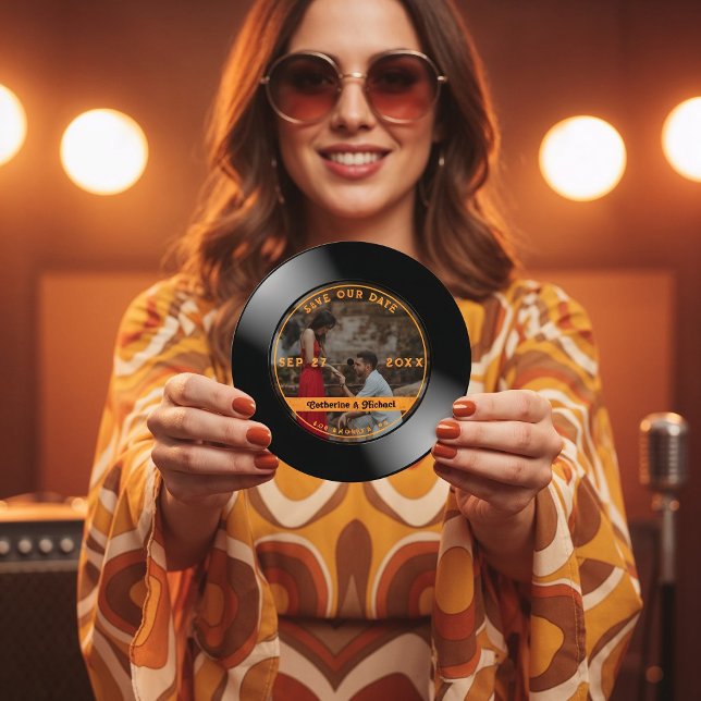 Retro Music Vinyl Record Foto Hochzeit Save The Date (Von Creator hochgeladen)