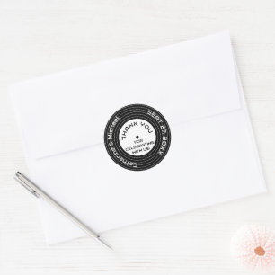 Retro Music Vinyl Record Wedding Runder Aufkleber