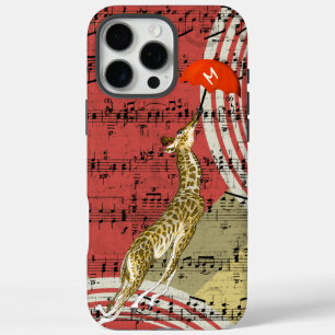 Retro Musical Flying Giraffe Roter Schirm iPhone 16 Pro Max Hülle