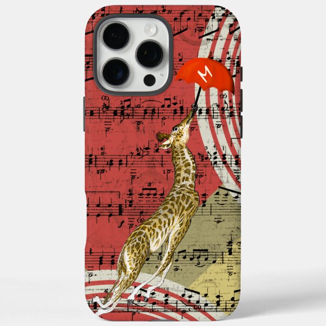 Retro Musical Flying Giraffe Roter Schirm Case-Mate iPhone Hülle (Rückseite)