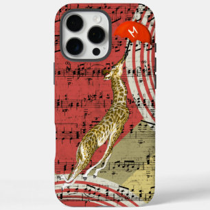 Retro Musical Flying Giraffe Roter Schirm iPhone 16 Pro Max Hülle