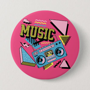 Retro-Musik-Boombox-Design Button