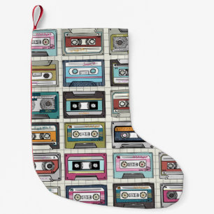 Retro-Musik-Kassette: Nostalgisches Symbol Kleiner Weihnachtsstrumpf