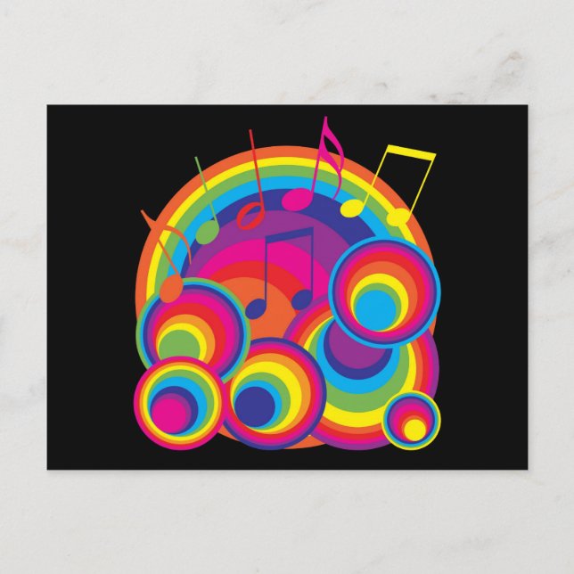Retro-Musik Postkarte (Vorderseite)